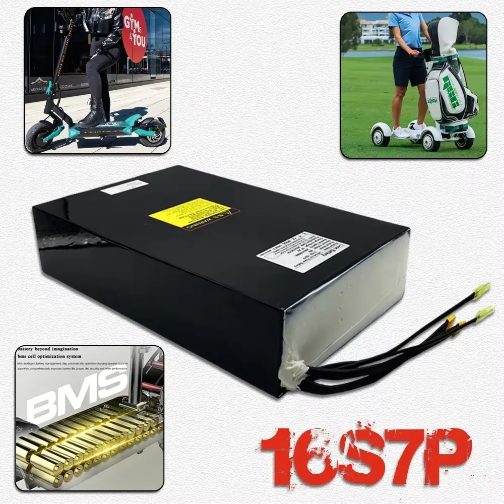 

21700 16S7P power battery pack, dual port fast charging, suitable for dual drive scooter dedicated 60V 33.6Ah lithium battery