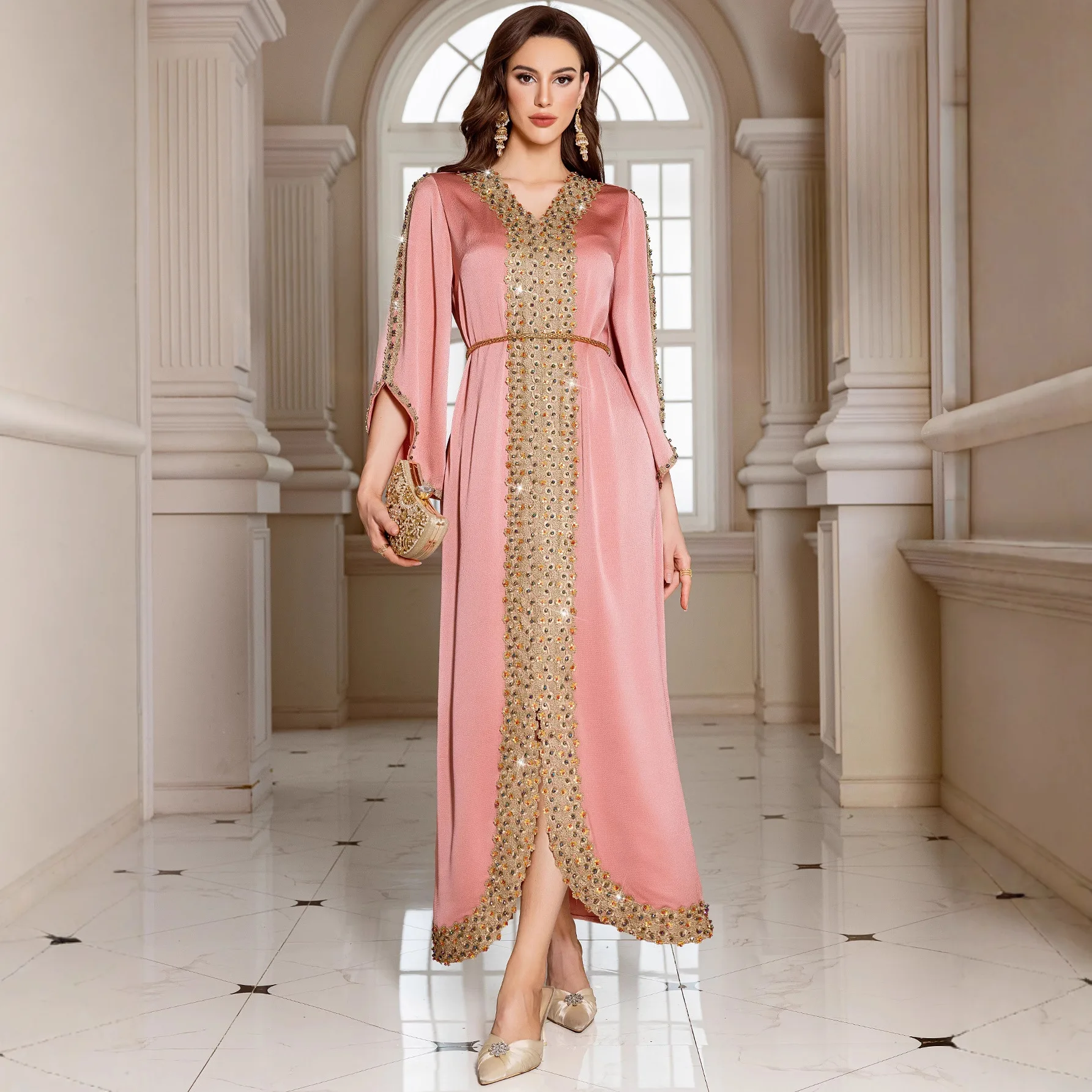 

Eid Dubai Women Dress Abaya Elegant Muslim Jalabiya Ramadan Vestidos Largos Islam Party Dresses Arab Long Robe Morocco 2026
