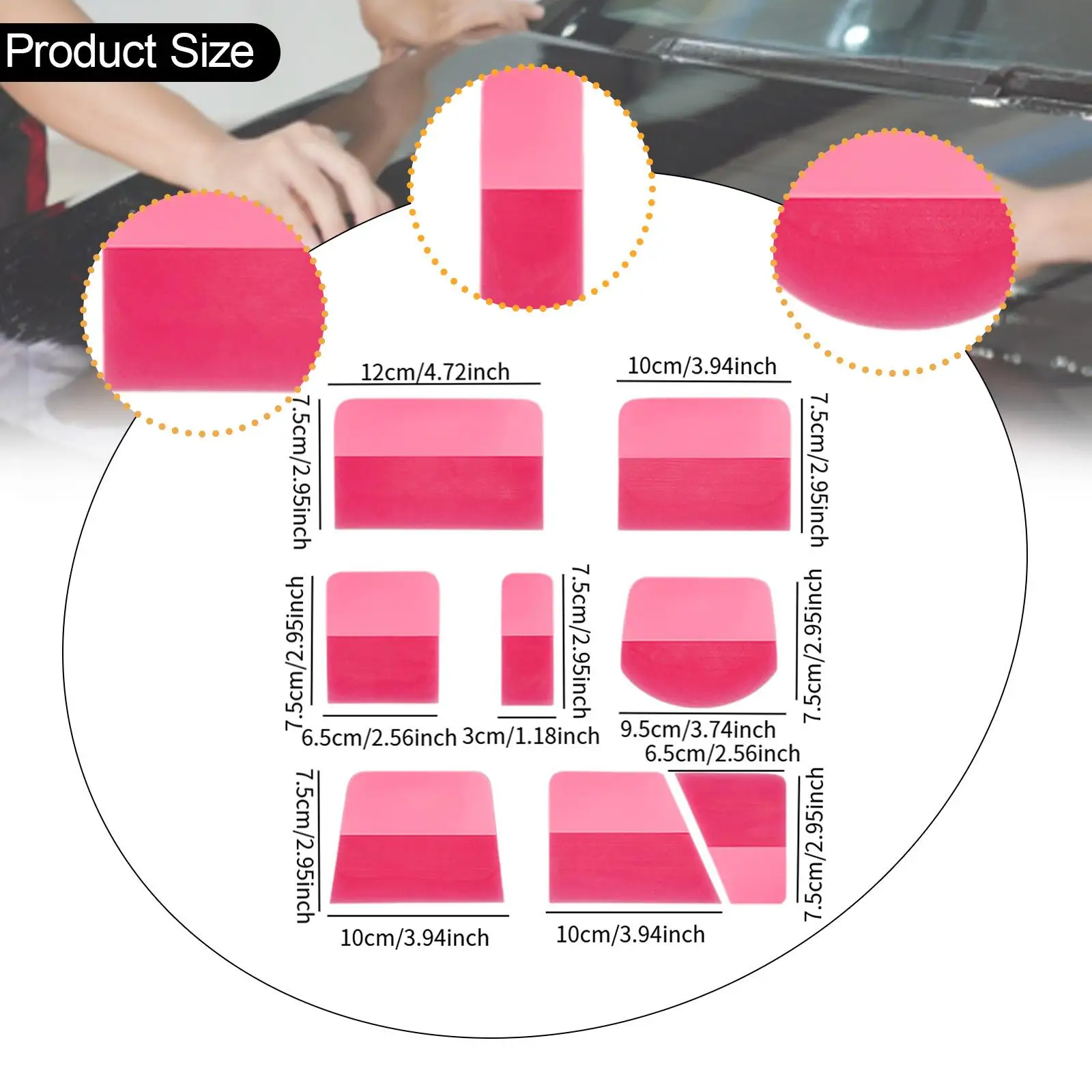 8Pcs PPF Squeegees for Vinyl Easy to Use TPU Squeegees Window Tint Tools for Window Tinting Graphic Decal Installations