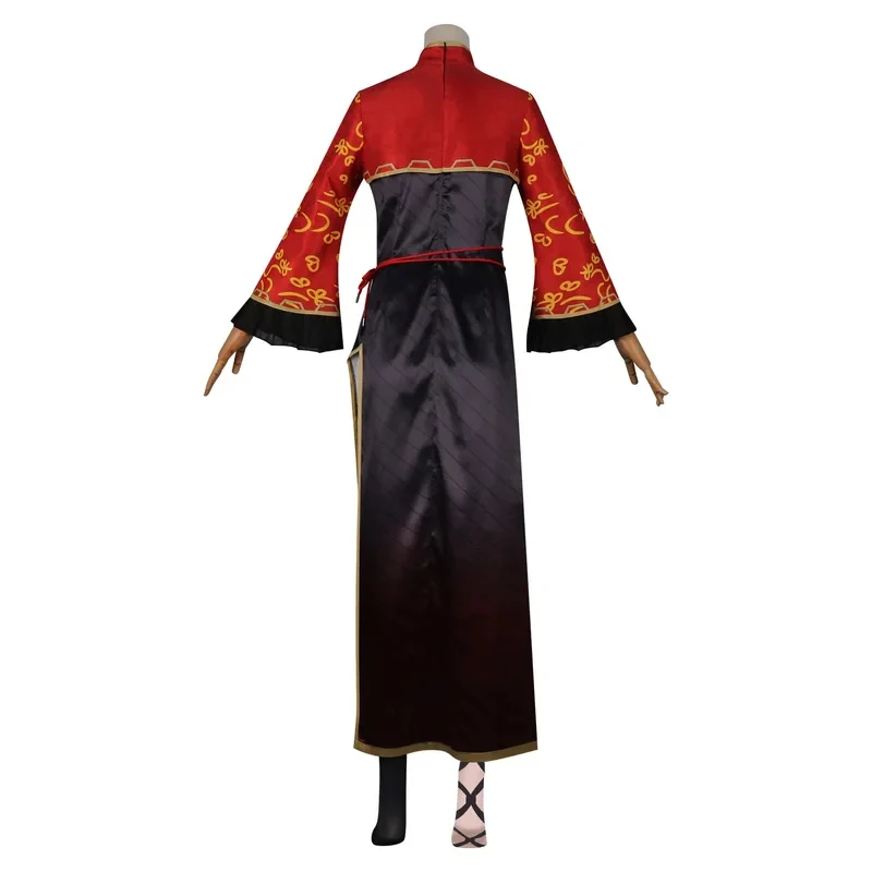 

ADFF15Limbus Company‌ Jia Xichun Cosplay Costume Wig Girl Red Cheongsam Dress Uniform Suit Halloween Carnival Women Stage Clothi