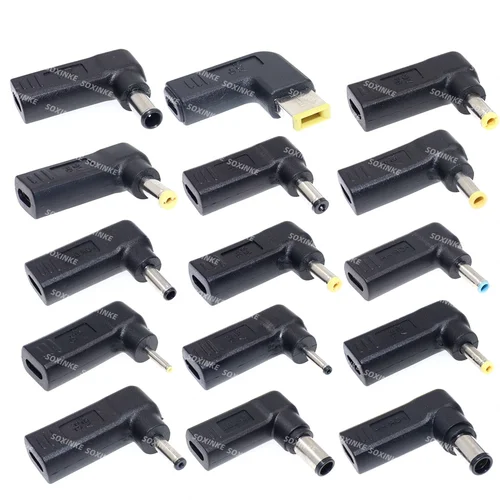 Adaptador de parodia PD de 65W, convertidor de enchufe USB tipo C hembra a 7,4x5,0mm 4,5x3,0mm 5,5x2,5 macho, conector Jack de salida CC para ordenador portátil