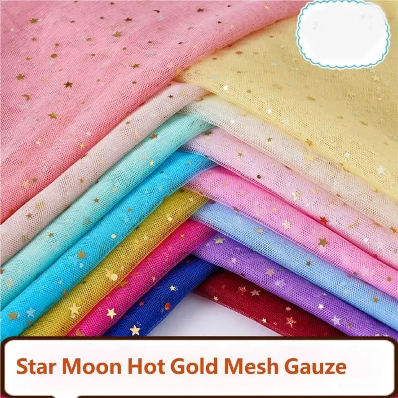 

Мерцающая прозрачная ткань со звездами, длина 3,68 м, ширина 1,6 м, марлевая ткань для одежды, украшение детской комнаты и 87HA