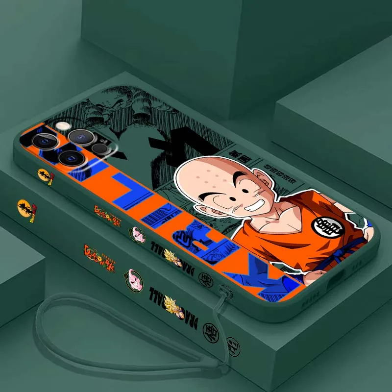 

Dragon Ball Krillin Cool Phone Case For Apple iPhone 17 Air 16 16e 15 14 13 12 11 XS Pro Max Plus Liquid Left Rope Cover
