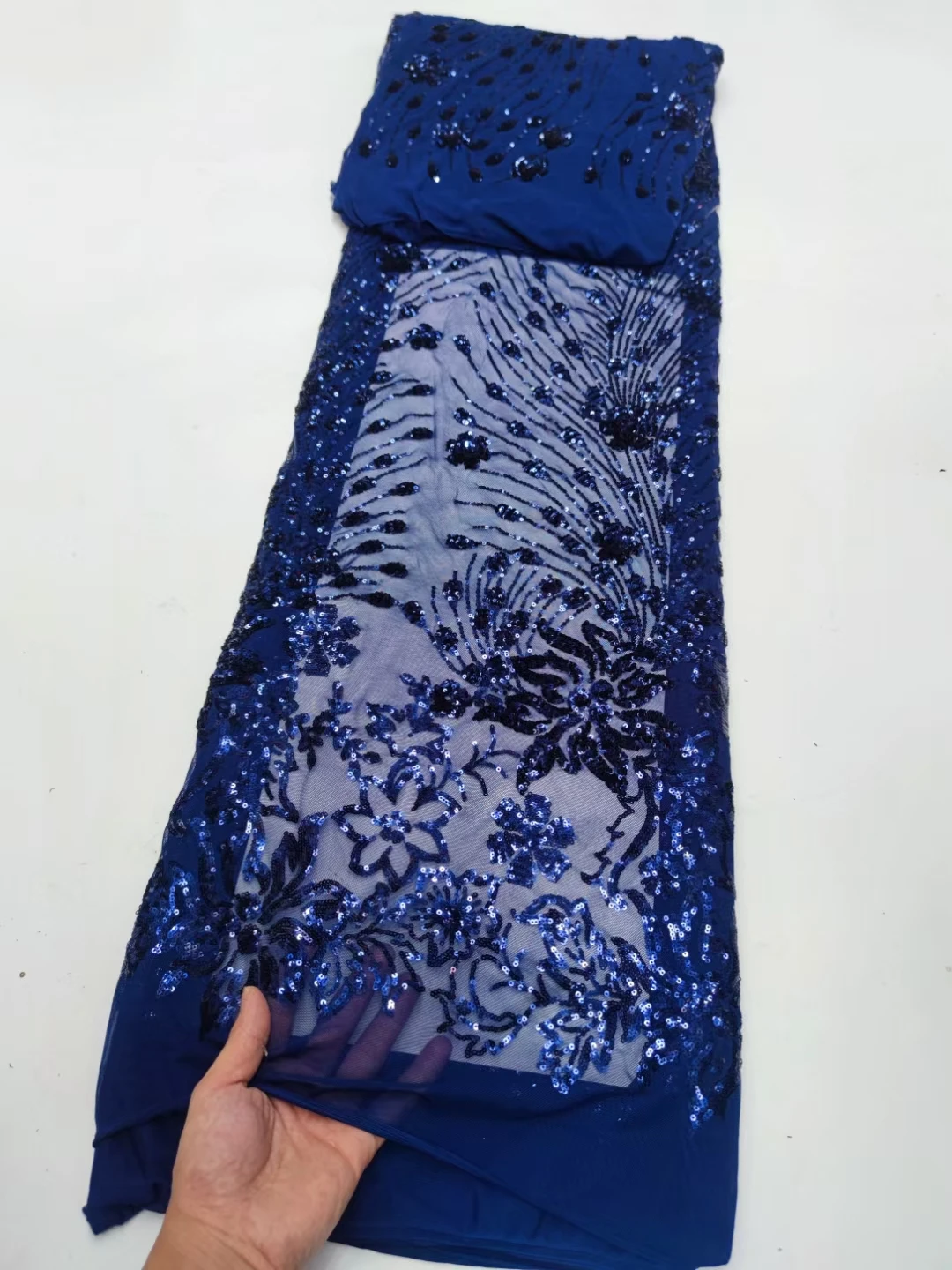 

NYYN94 Navy blue!Good quality African net lace with sequins,wholesale embroidered French tulle lace for party/wedding dress