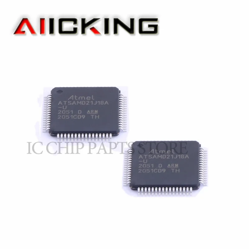 ATSAMD21J18A-AU 5PCS TQFP-64 32-bit 48 MHz, 256 KB, 32 KB, 64pin low-power high-performance SMART ARM IC Chip Original In Stock