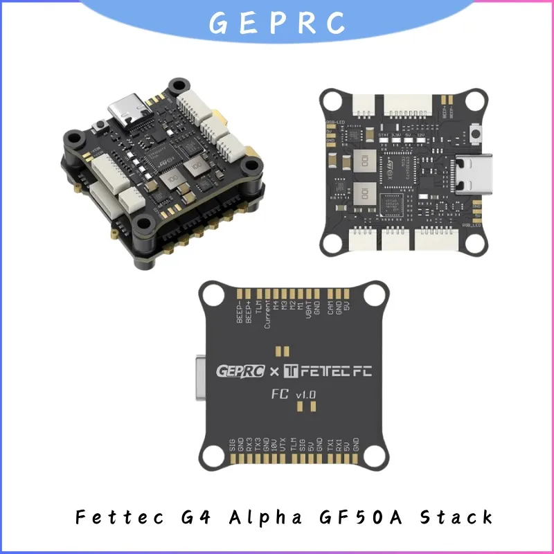 

GEPRC Fettec G4 Alpha GF50A FPV Stack - G473 Flight Controller + FETTEC S2M Dshot2400 4IN1 ESC for FPV Freestyle Drone RC