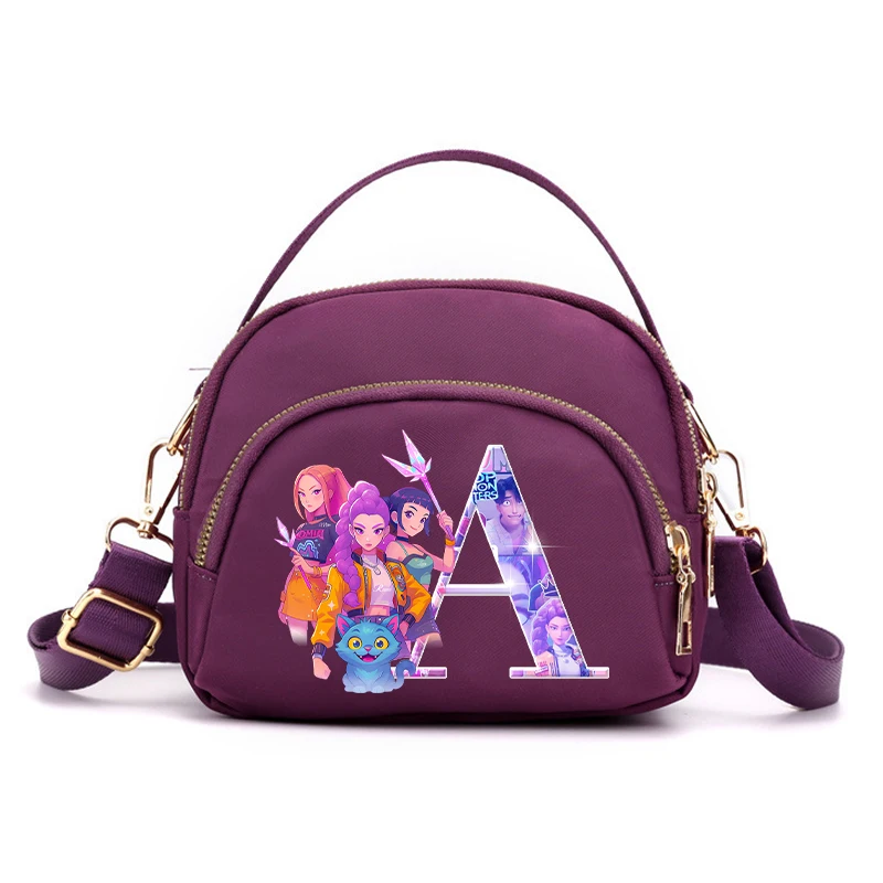 

K Pop Demon Huntersd Crossbody Bags for Women Kawaii Cartoon Letter Printed Bag Girls Handbags Fashion Accessories Birthday Gift