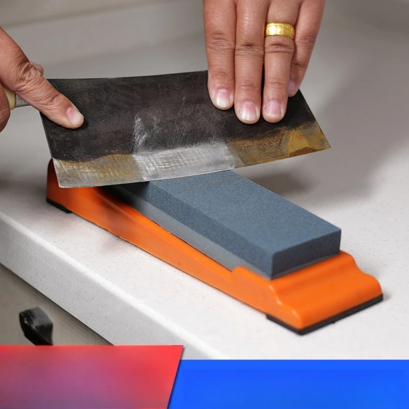 Whetstone Household Kitchen Knife, Large Brown Corundum Whetstone Set for Kitchen Sharpening
