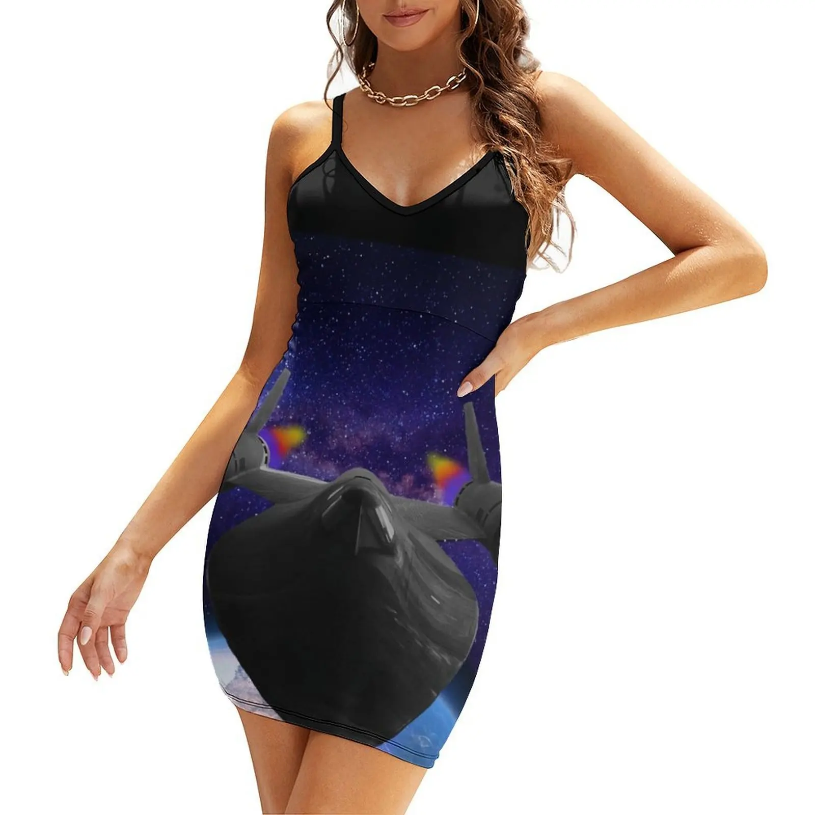 

SR-71 Blackbird in Galaxy Sling Dress Clothing Women's summer dresses womens clothing Clothing female