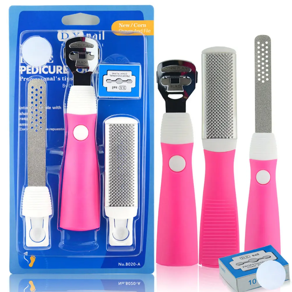 

1 Set Foot File Pedicure Tool Kit For Dead Skin Callous Corn Removal Professional Pedicure Set Women Men Pink Nail Care Tools