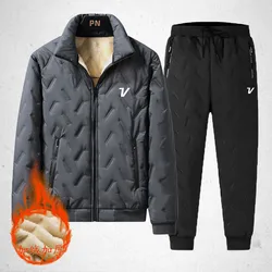 2024 Men Golf Wear Warm Parka Jackets Winter Casual Men's Outwear Coats Golf Brand Male Windbreak Cotton Pants Suits Clothing