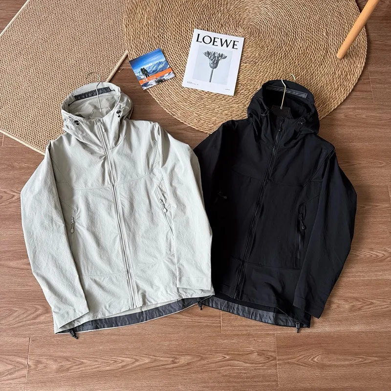 Men's Softshell Hooded Jacket – Lightweight Zip-Up Commuter Outerwear for Autumn & Outdoor Use