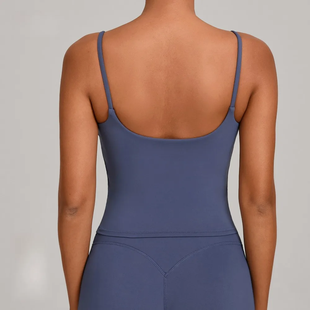 Gym Workout Clothes Women's Slim Fit Backless Yoga Sports Vest Quick-Dry Fitness Camisole Top for Outdoor Running Sports Vest