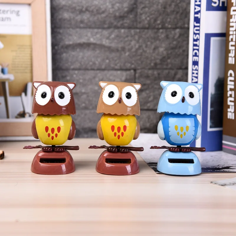 

1 Pcs Novelty Funny Owl Toy Fun Creative Solar Shake Your Head Doll Simulation Cartoon Owl Car Decorations Children Fun Toys