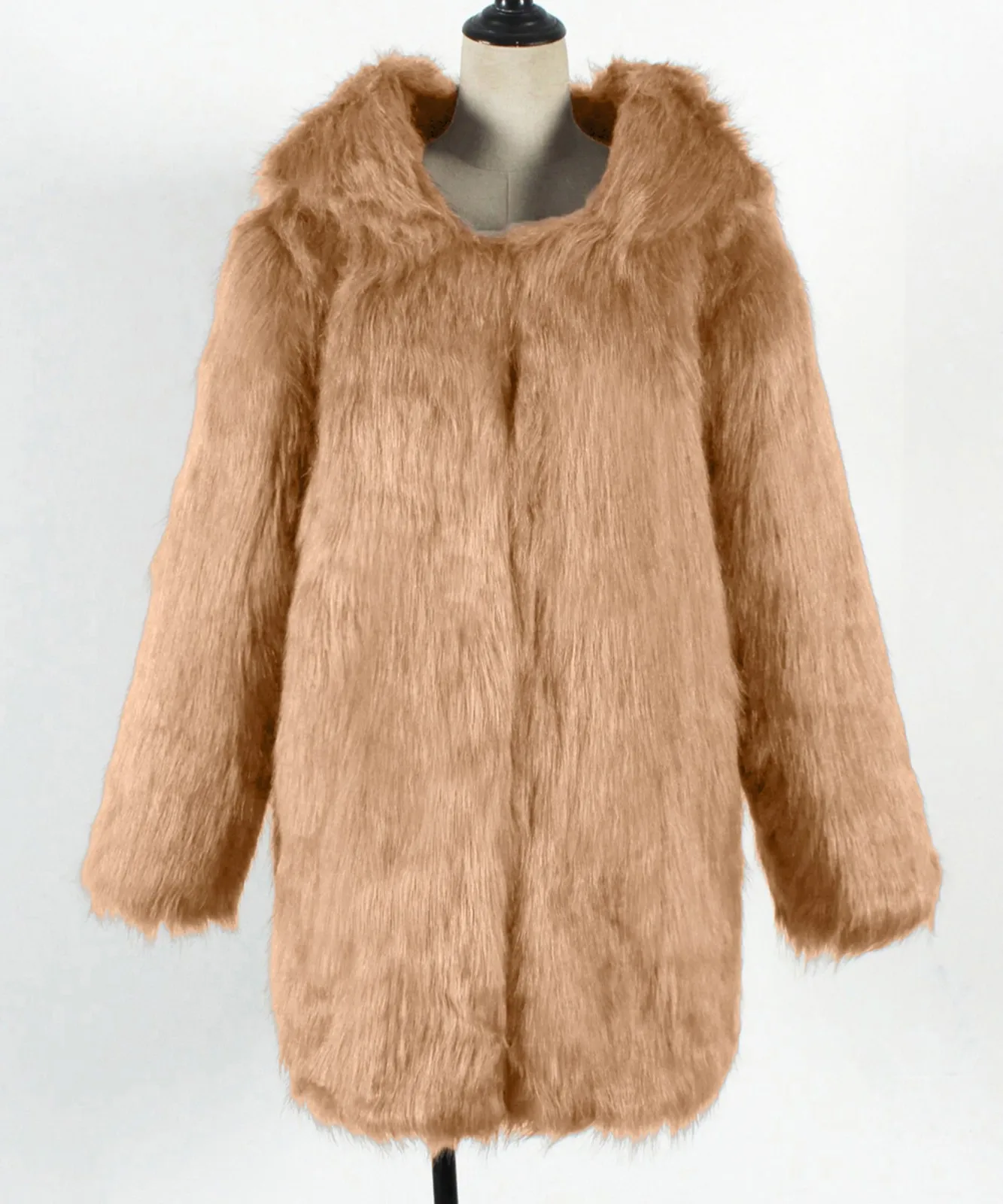 Veste à capuche en fausse fourrure pour femme, manteau chaud, veste bouffante, bonnet d'oreille de chat, peluche moelleuse, sweats à capuche mignons, hiver