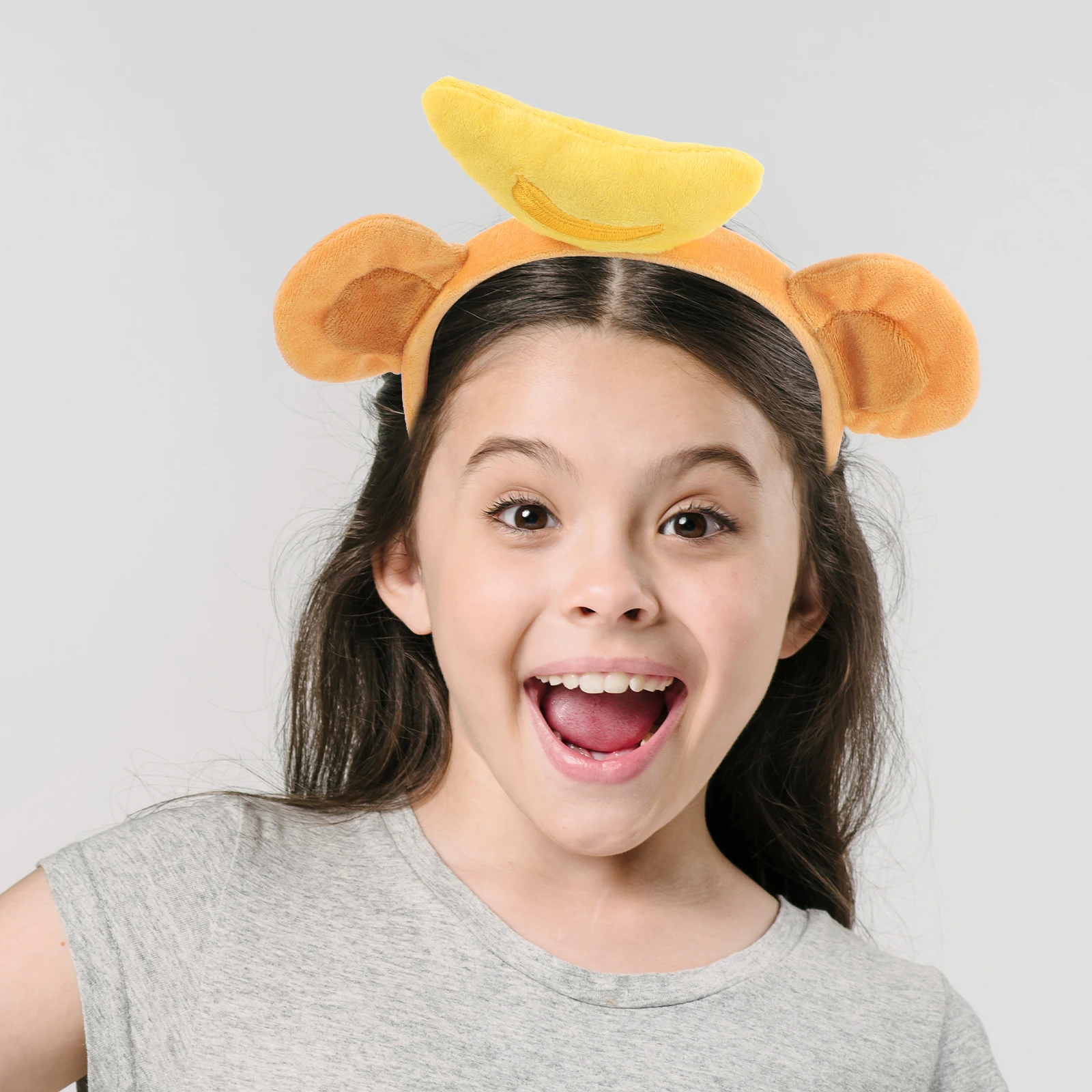 

Monkey Ears Headband Soft 3 Pieces Set Brown Stage Performance Costume Festival Props Party Cosplay Headdress Hairband
