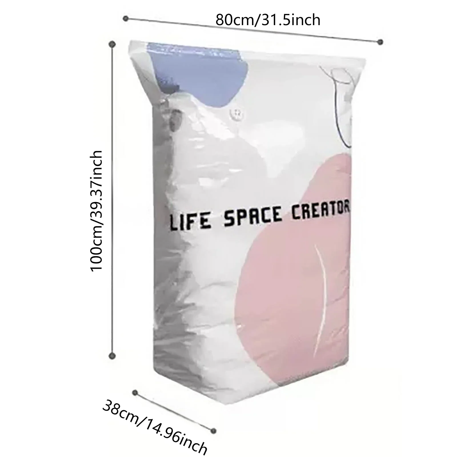 Vacuum Compression Bag Space Saving Pumpless Vacuum Storage Bags Waterproof Reusable Organizer for Clothes Bedding