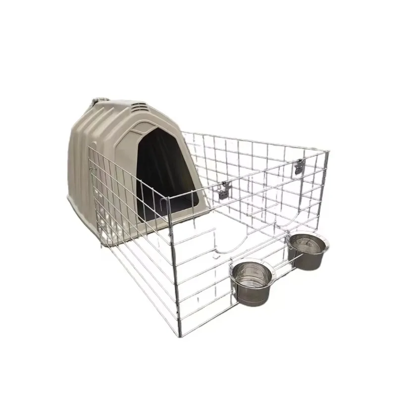 

Reinforced calf cage for daily farm feeding animals with a calf enclosure