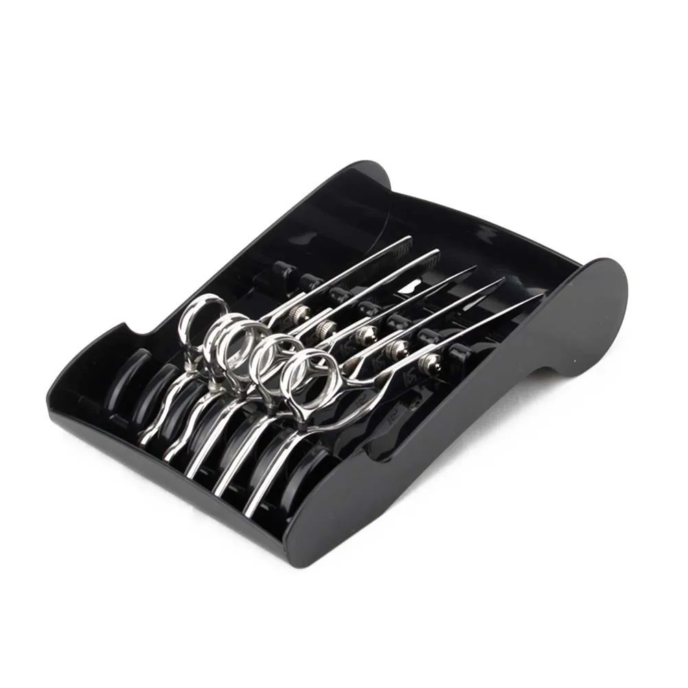 

Профессиональный держатель для парикмахерских ножниц, чехол-подставка, черный съемный гибкий органайзер, зажимы для ножниц для парикмахерских салонов