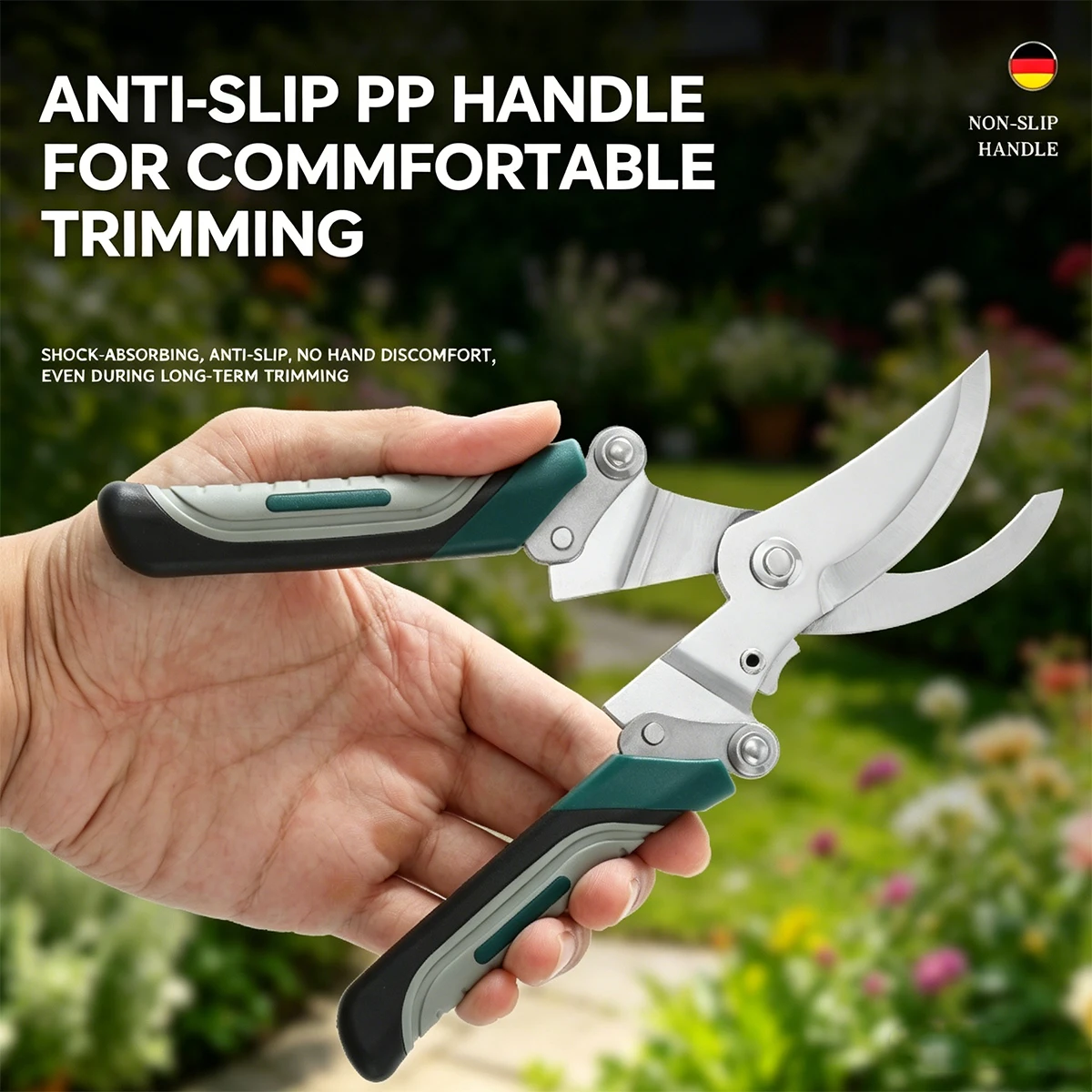 Outdoor Foldable Pruning Shears with Non-Slip Handle - Ideal for Pruning Thick Branches, Flower Arrangement, and Landscaping -