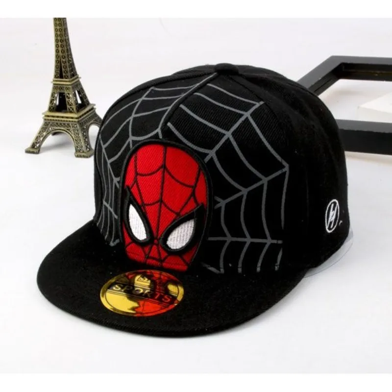 Cartoon print hat spring new animation peripheral Spider-Man flat edge hip-hop hip-hop hat children's baseball cap wholesale