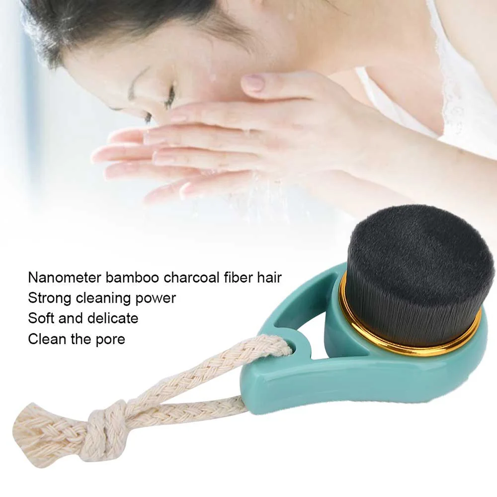 Pulizia Fibra morbida Carbone di bambù Esfoliante Lavaggio in bambù Spazzola per il viso Spazzola per la pulizia del viso Strumento per la cura del viso Pulizia del viso