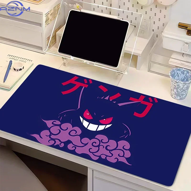 Natural Rubber Mouse Pad Pokemon Gengar Computer Extended Game Big Mousepad Laptop Desk Mouse Mat Gaming Keyboard Durable Carpet