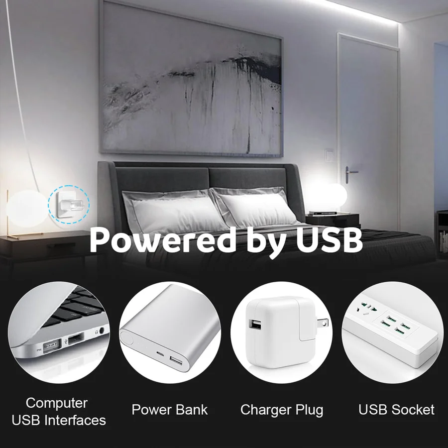 1 COB LED Strip with USB Interface, Touch Control Night Light, Dimmable, Suitable for Home, Kitchen, Bathroom, Bedroom, Christma