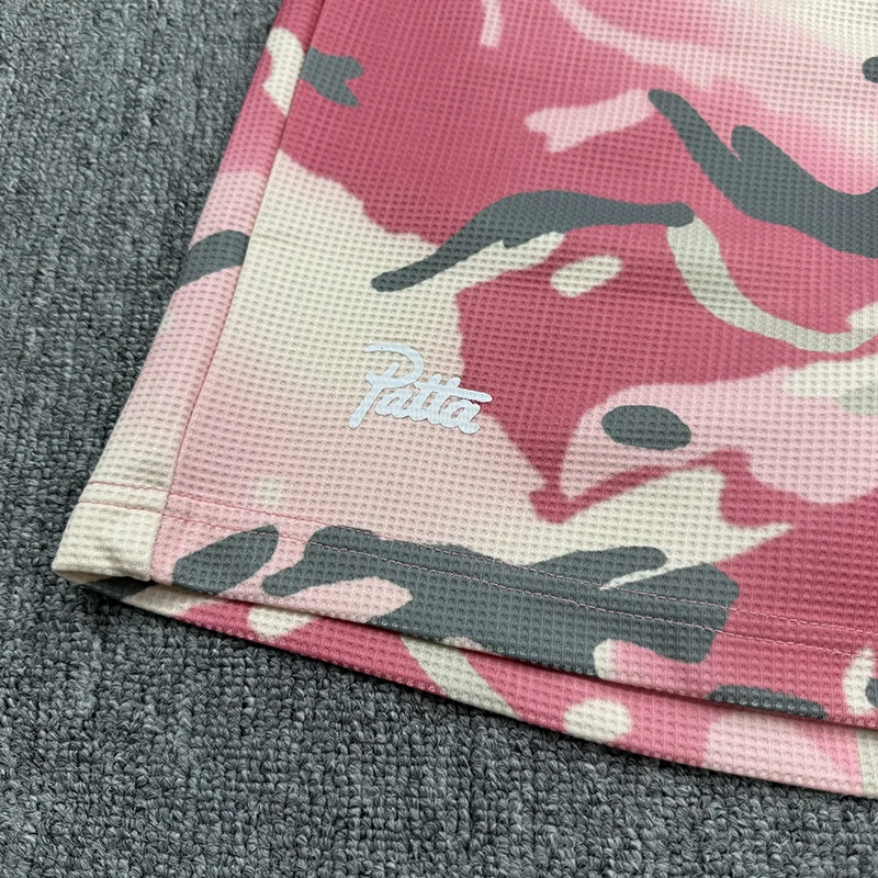 Jesień Zima Nowe PATTA Topy Szorty Luźne Casualowe Kamuflażowe Nadruki Sportowe Streetwear Retro Hip-hop Patta Bluza z Okrągłym Dekoltem