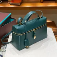 Extra Large Capacity Soft Vintage Cow Leather Top-handle Bag New Style Epsom Leather Lunch Box Bag Handbag Shoulder