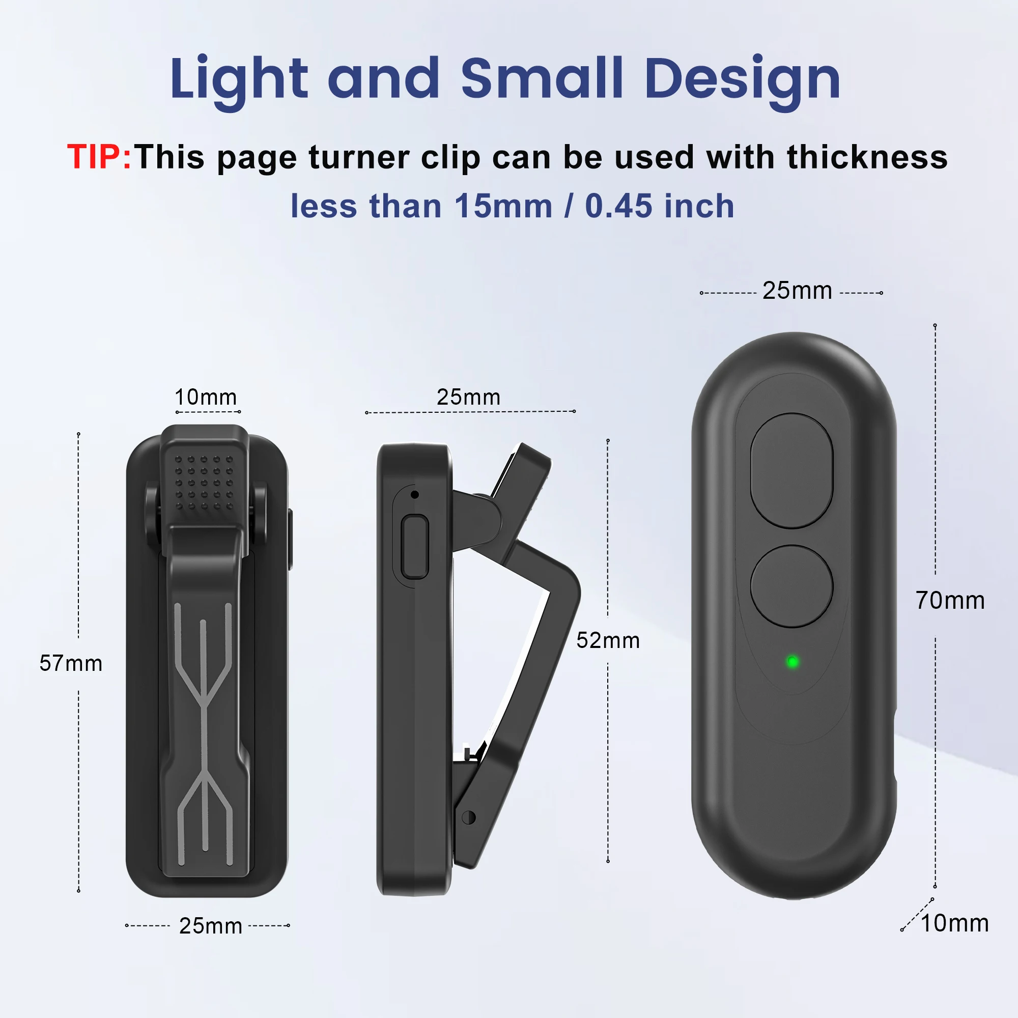 RF Remote Control Page Turner Phone Camera Video Record Shutter for iphone ipad Android Kindle Kobo EReaders Remote Clicker