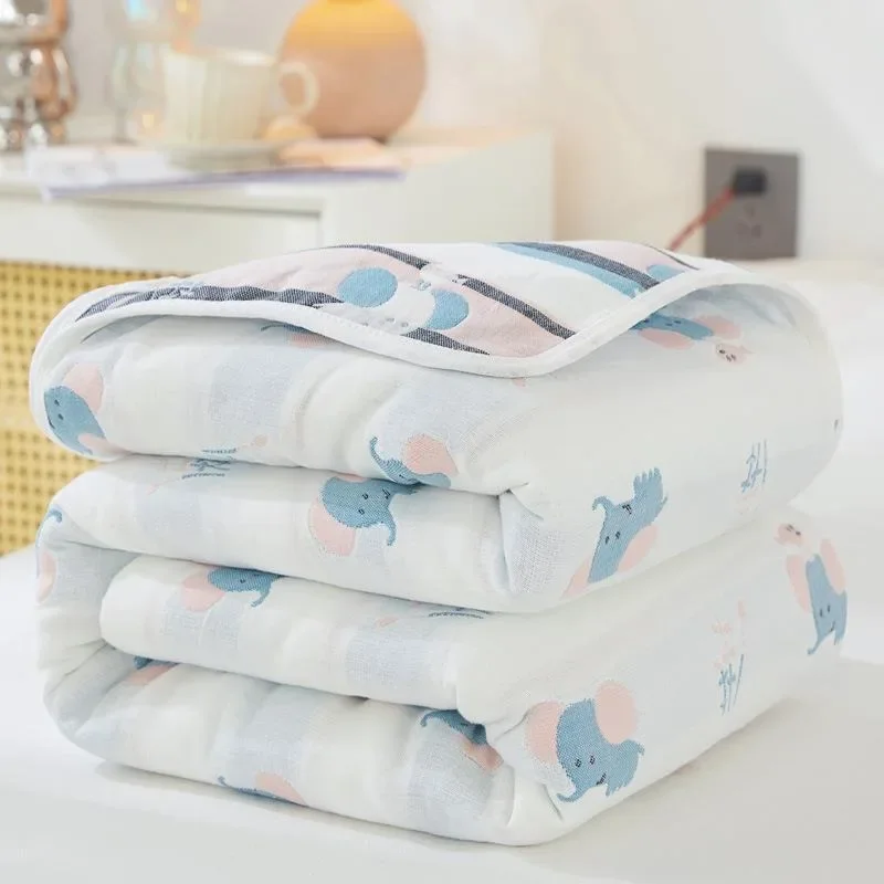 بطانيات صيفية للأسرة ناعمة دافئة 100% قطن مفردة مزدوجة الحجم من قماش الجاكار الصلب لحاف صيفي مفرش سرير بطانيات منشفة