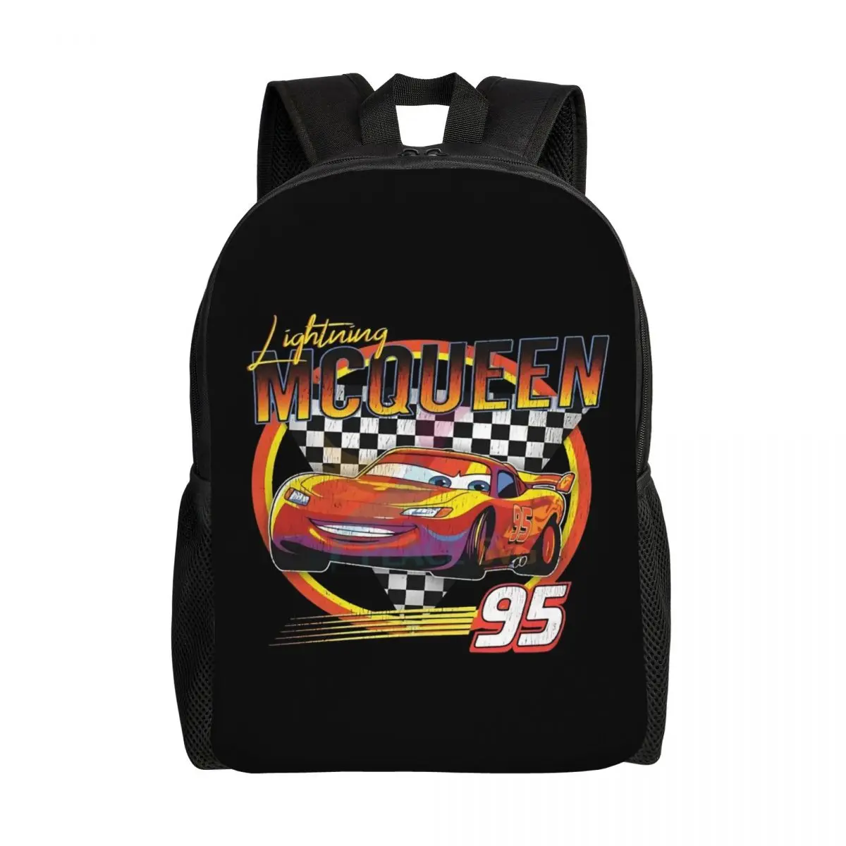 

Персонализированные рюкзаки для спортивных автомобилей Lightning McQueen, женские и мужские базовые сумки для книг для школьных сумок