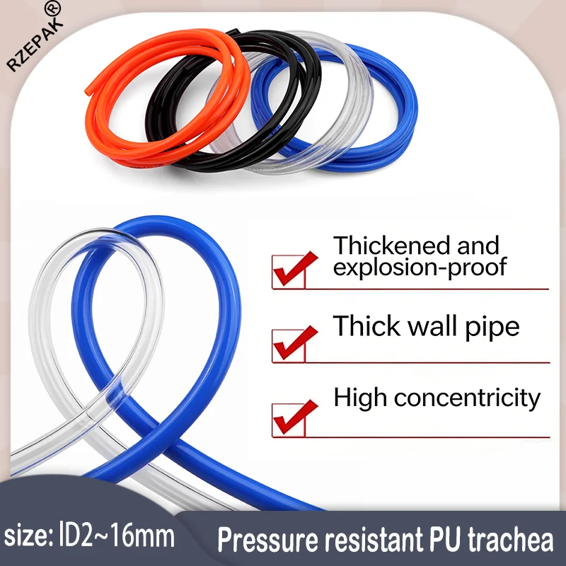 

2/5m PU Pneumatic Air Hose 2-16mm - Flexible Polyurethane Tubing for Air Compressor & Pneumatic Tools