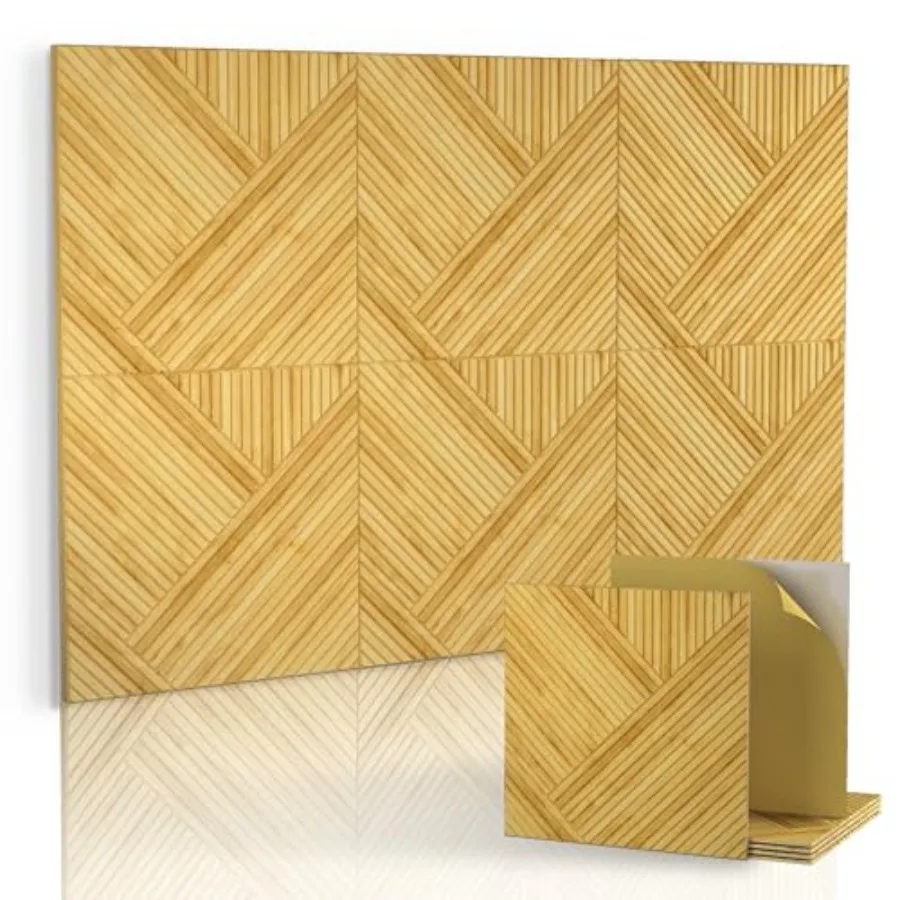 

Acoustic Panels, Magrowill 6-Pack 3D Wall Art Panels, High Density Painted Wood Sound Proof Panels Sound Absorbing with Self-Ad