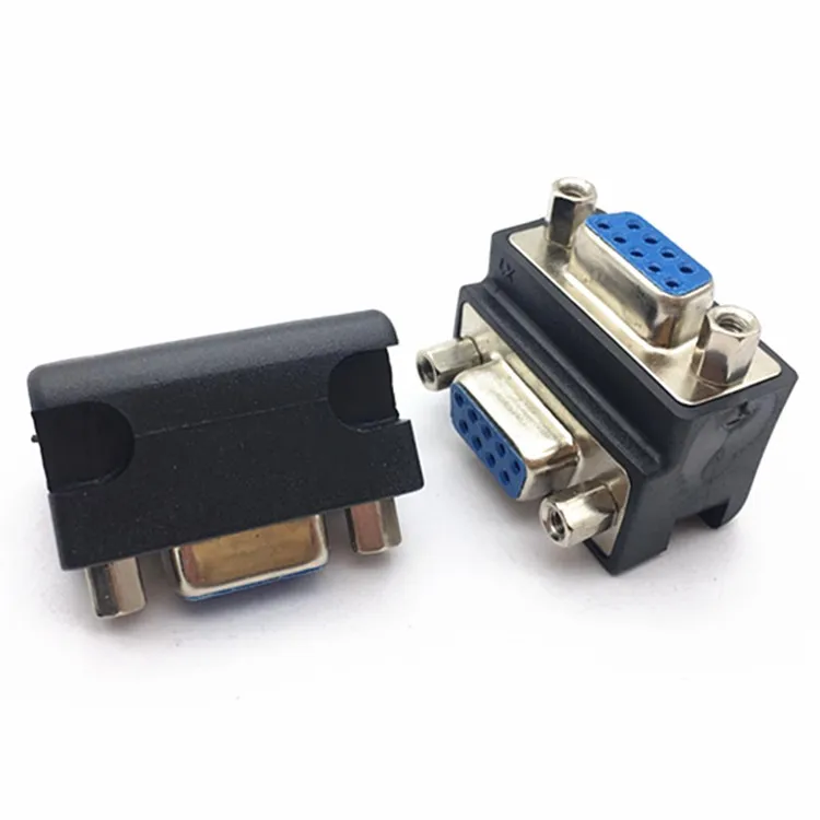 10pcs DB9 female to female serial port conversion head bend angle DB9 wire pair connector 9-hole to 9-hole straight through head