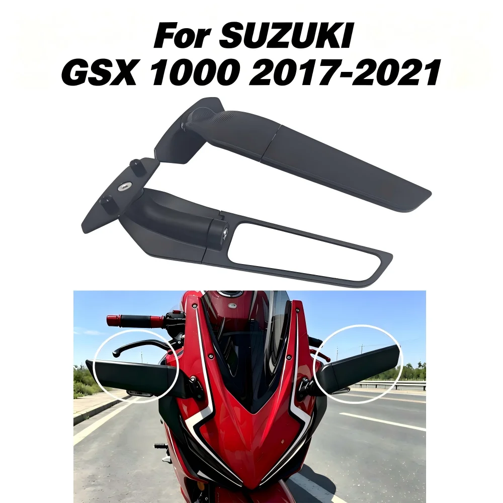 

For SUZUKI GSXR 1000 Motorcycle Mirror Modified Wind Wing Adjustable Rotating Rearview Mirror GSX-R 1000 GSXR1000 2021 2020-2017