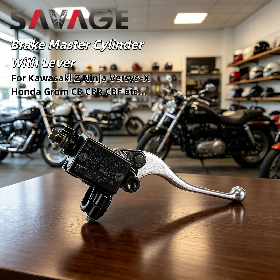 SAVAGE Brake Master Cyl SLZ-KF25R/ZHF25 Alu 12.5mm 22mm Black OEM Fit Kawasaki Z Ninja Honda Grom CB CBR etc Quick Change