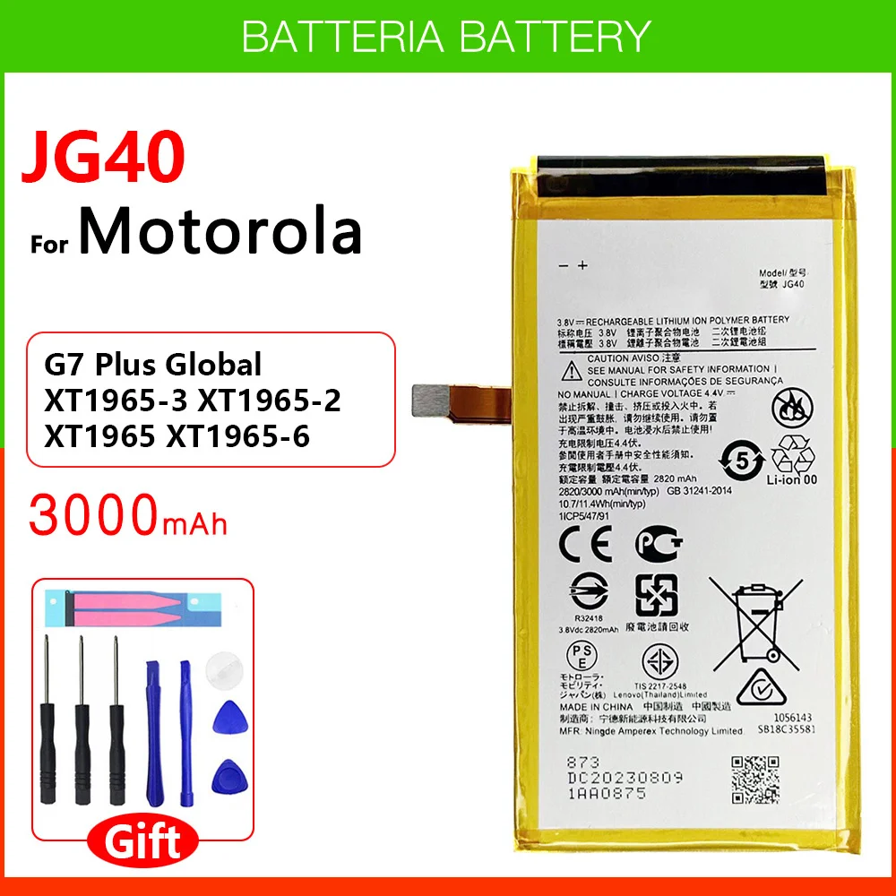 New Genuine JG40 3000mAh Battery For Motorola Moto G7 Plus G7Plus Global XT1965-3 XT1965-2 XT1965 XT1965-6 +Tracking Number