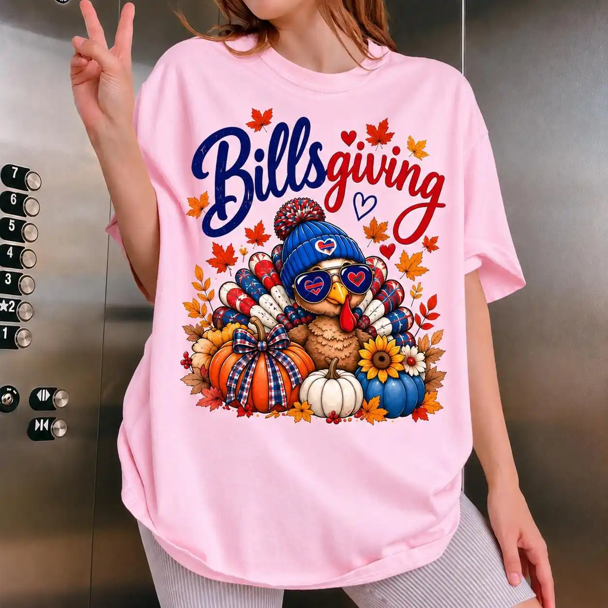 Billsgiving Turkey Shirt, Buffalo Football Thanksgiving Tee, Fall Game Day T-Shirt, Cute Turkey Pumpkin Shirt