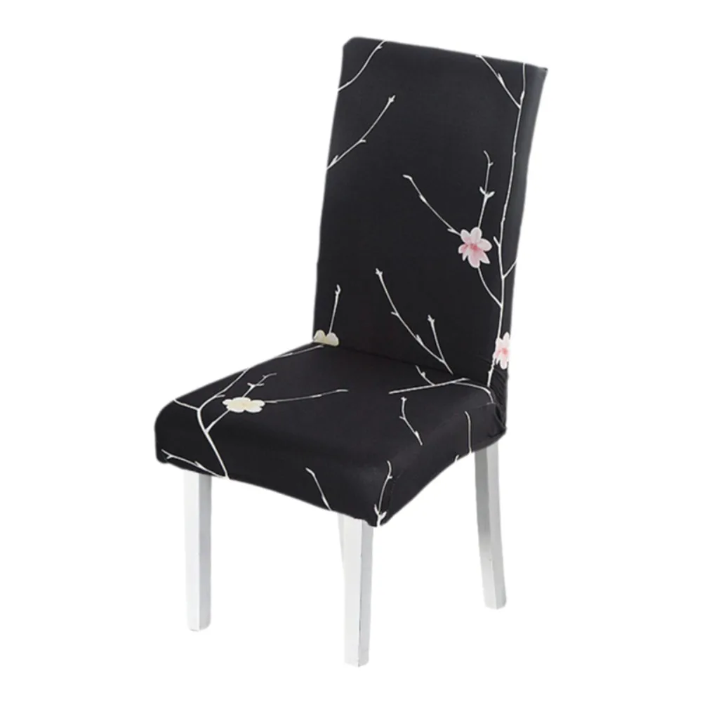 

Home Decoration Stretch Printed Dining Chair Cover Elastic Dirt-resistant Chair Protecter Washable Antifouling Seat Cover Hotel