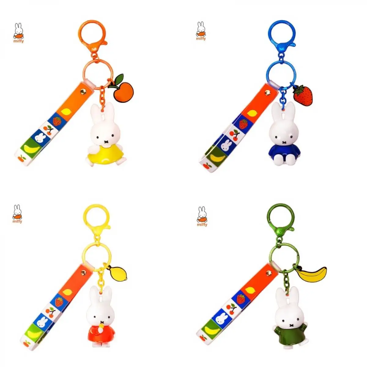 Miffy Kawaii Cartoon Doll Keychain Pendant Cute Rabbit Anime Backpack Pendant Fashion Car Keychain Gift for Friend