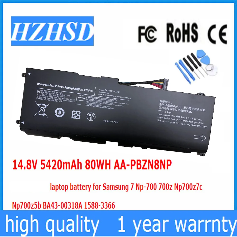 Nova Bateria do Laptop Original para Samsung 700z Np700 Np700z7c Np700z5b Ba4300318a 15883366 14.8v 5420mah 80wh Aa-pbzn8np