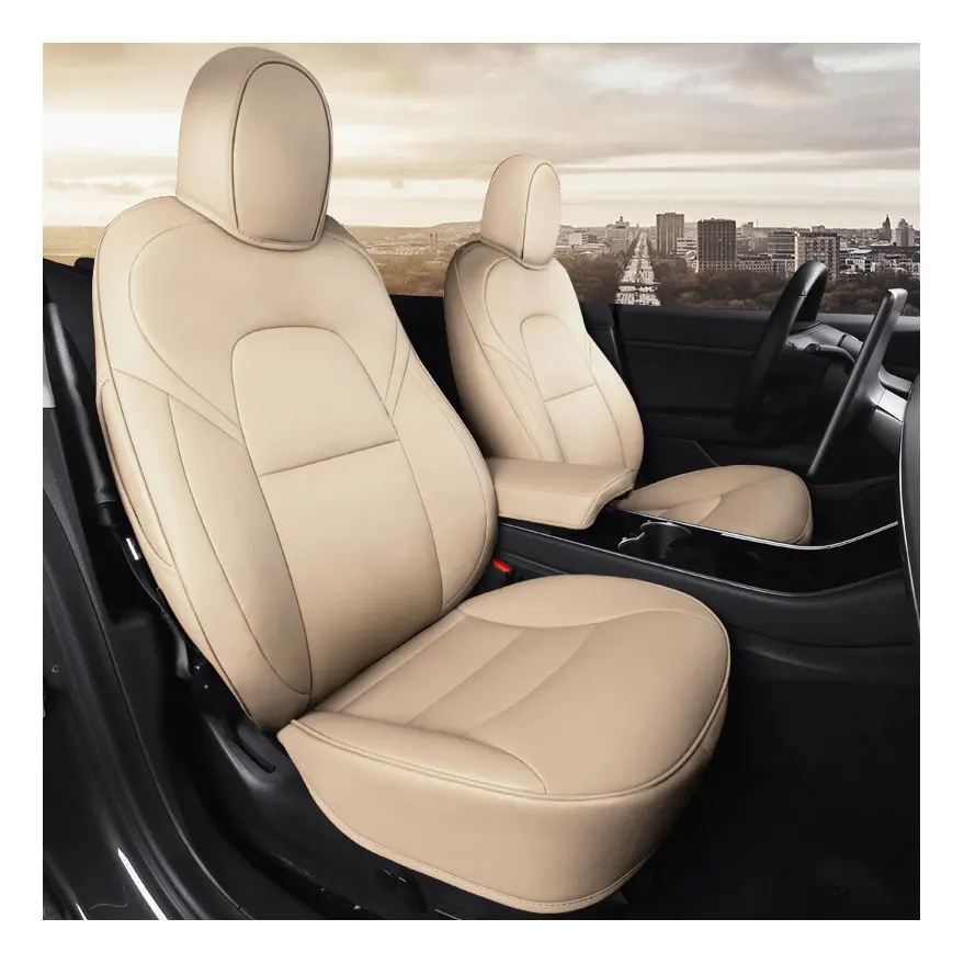 

Защитная подушка для автомобильного сиденья на заказ, чехол для сиденья, водонепроницаемая кожа наппа для Tesla Model 3 Model Y