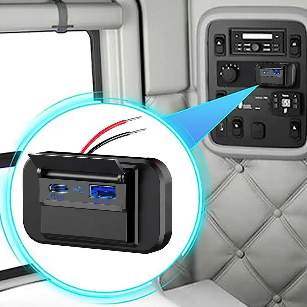 

Панель зарядная Автомобильная с двумя USB-портами, 12 В/24 В