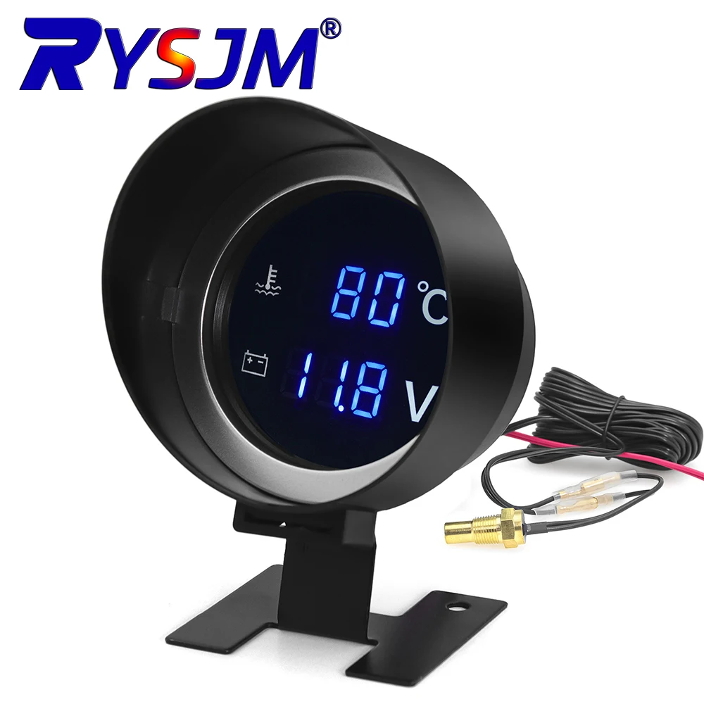 

Auto Car Water Temp Gauge/Voltmeter For Cars With Car Temperature Sensor NPT 1/8 Meter -10~110 Celsius 12V 24V digital Gauge