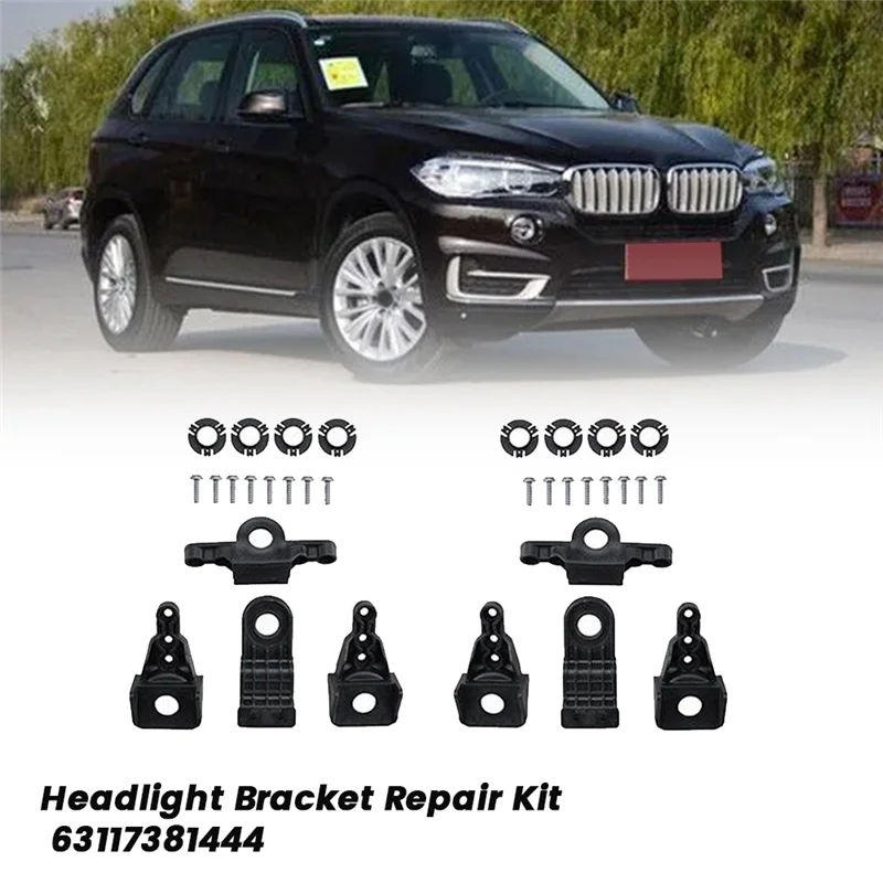T-Top-Rated-1 زوج العلوي قوس طقم تصليح 63117381444 لسيارات BMW X5 X6 F15 F16 2014-2018 رئيس ضوء مصباح حامل ثابت المسمار Mo