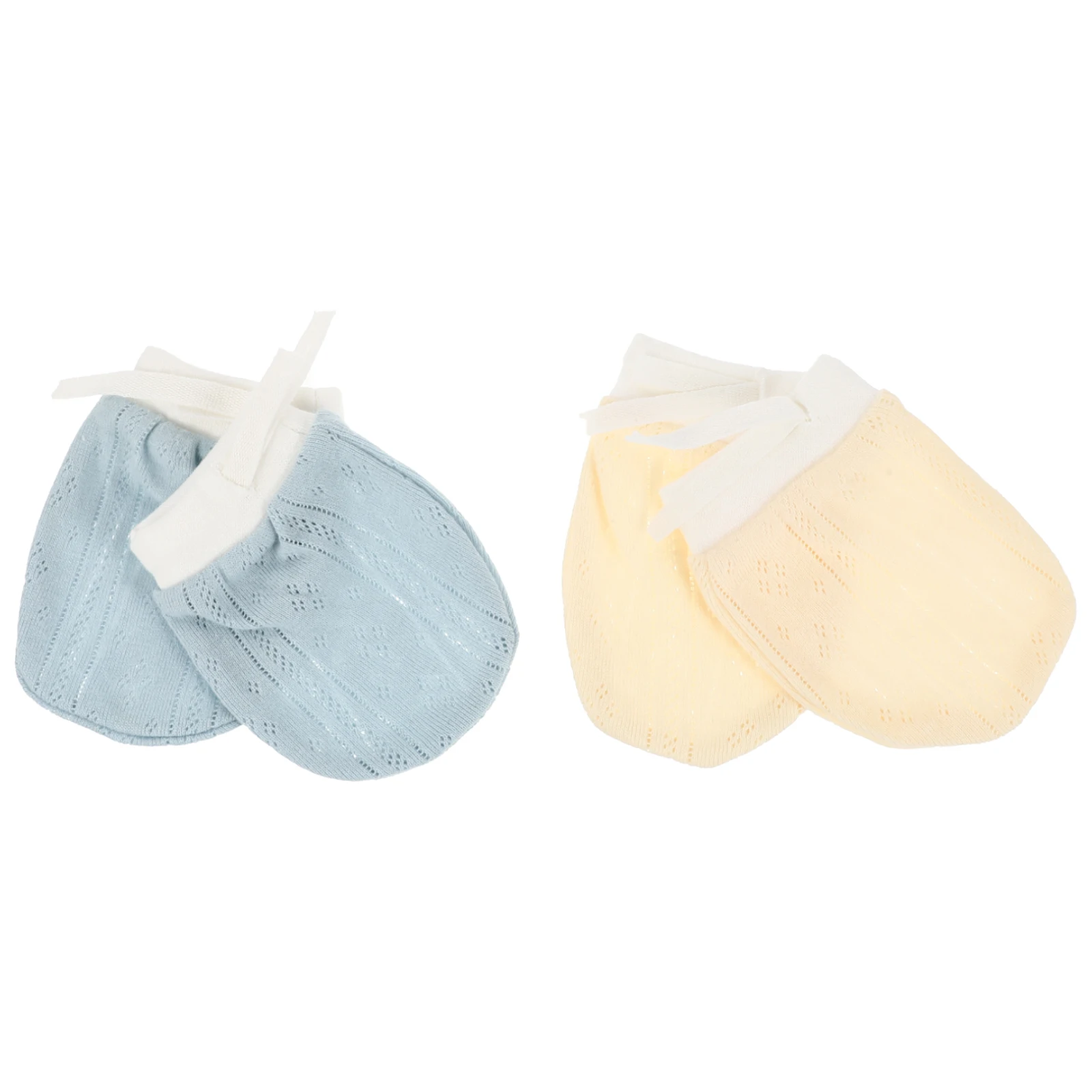 

2 Pairs Scratch Baby Mittens Decorative Toddler Gloves Warm Anti Scratch Infant Mitten Cotton Protective Soft Comfortable