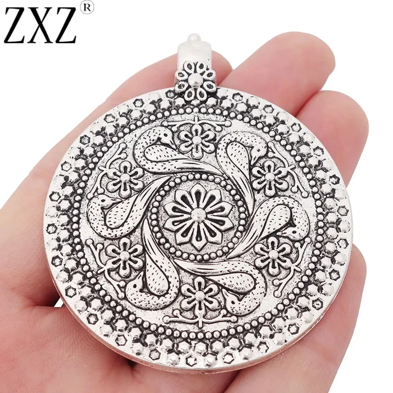 2pcs Mixed Style Large Bohemia Medallion Round Charms Pendants for DIY Necklace Jewelry Making Findings