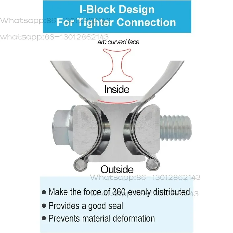 Stainless Steel Exhaust Reducer Clamp, 2.25